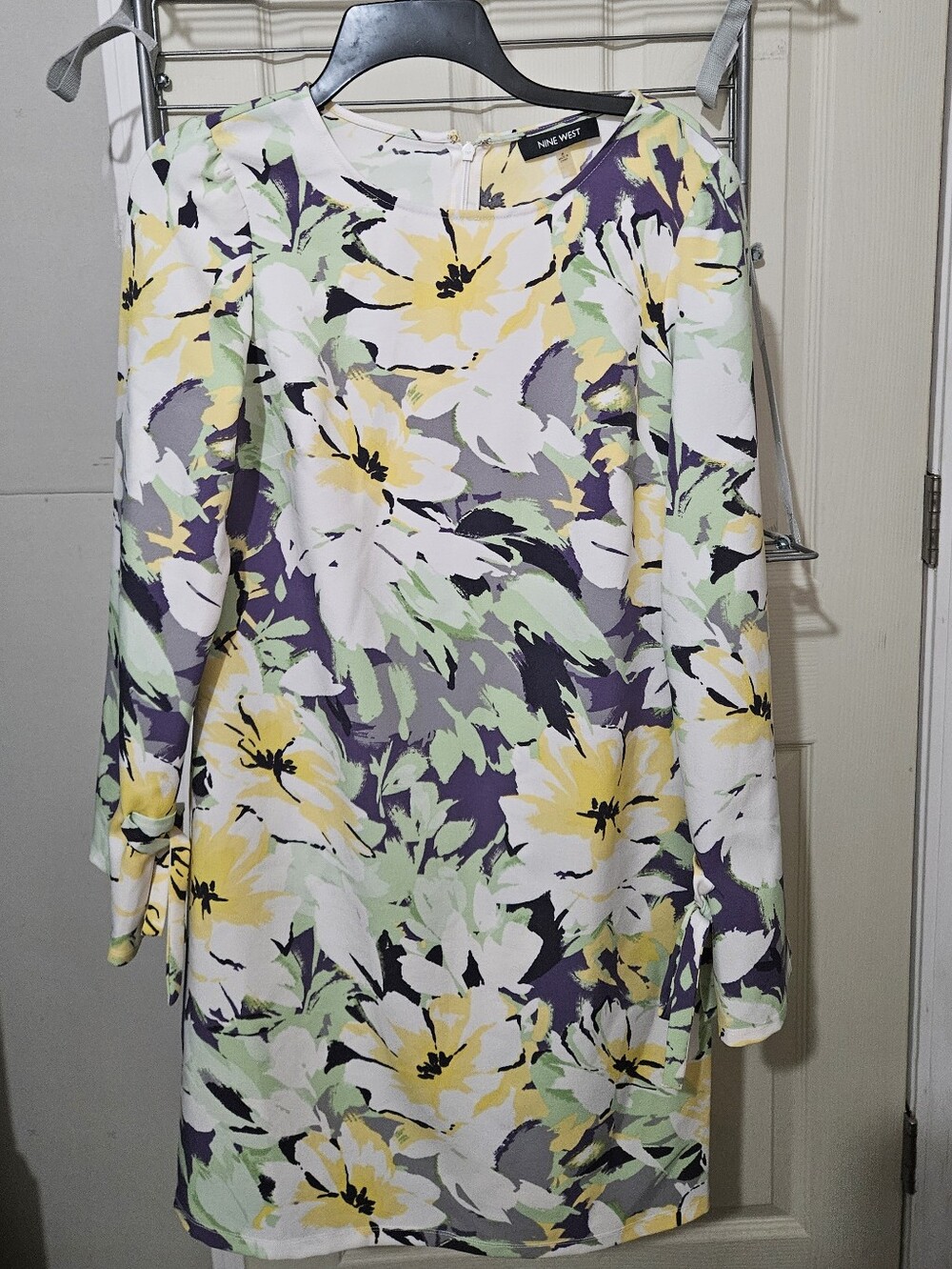 Nine West Yellow, Green & Purple Floral Shift Dress